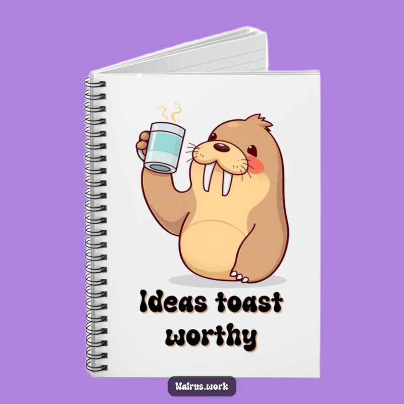 Funny Kawaii Walrus Toast Notebook - Jot Down Your Cheers Hilariously!