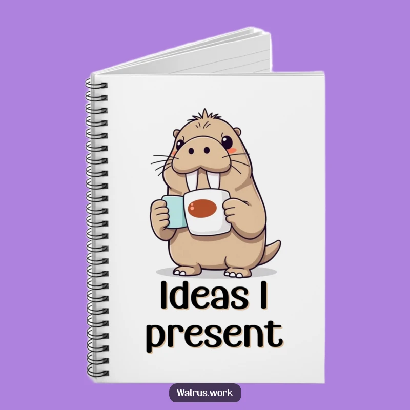 Funny Walrus Notebook: Jot Down Ideas with Enthusiastic Humor, Gift