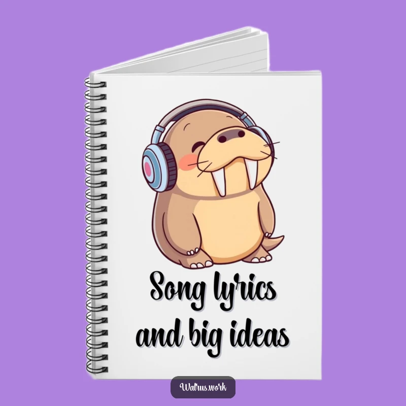 Funny Walrus Notebook - Musical Walrus Journal, Hilarious Stationery Gift Idea