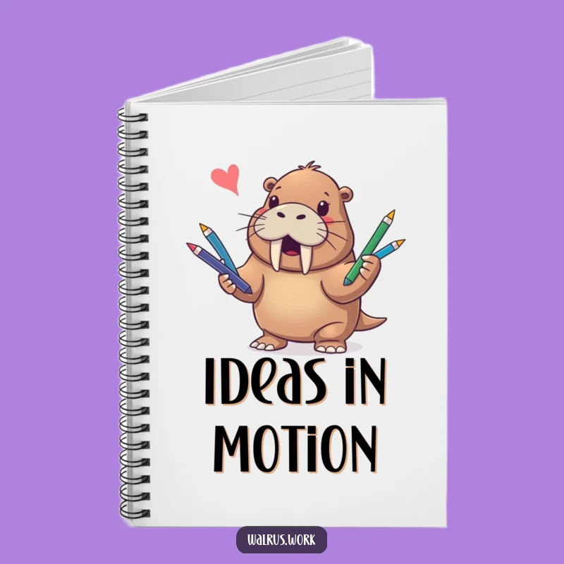 Funny Walrus Juggling Pens Notebook - Jot Down Ideas with Humor