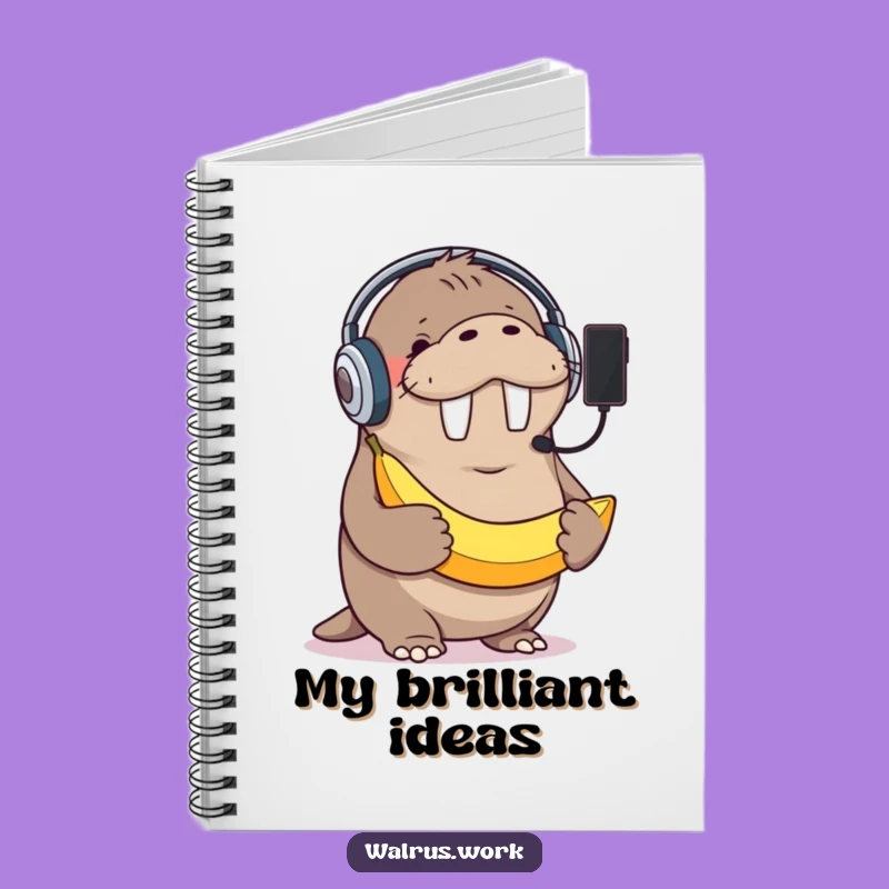 Funny Walrus Banana Phone Notebook: Jot Down Ideas with Quirky Humor