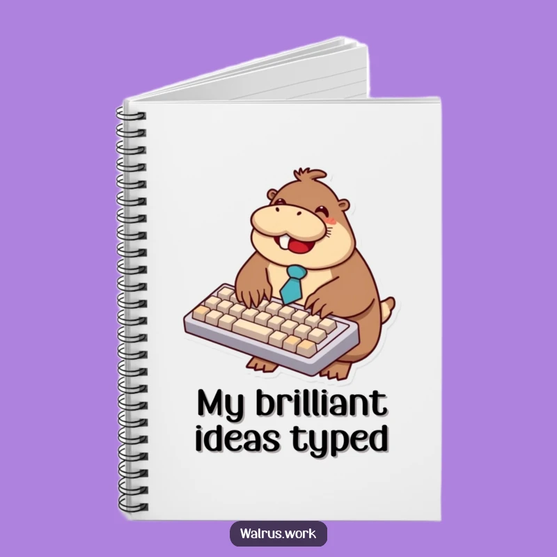 Funny Walrus Typing Notebook: Jot Down Your Big Ideas