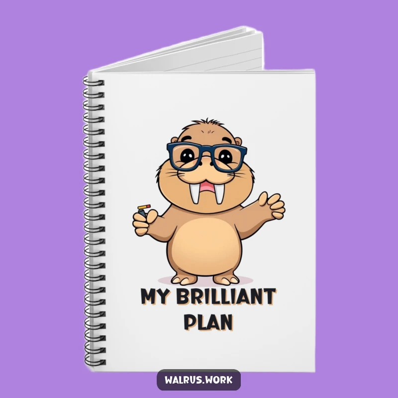 Funny Walrus Glasses Whiteboard Notebook: Jot Down Brilliant Ideas with Triumphant Flair