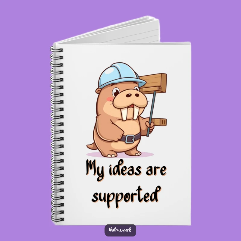 Funny Walrus Hard Hat Notebook: Jot Down Ideas with Hilarious Support
