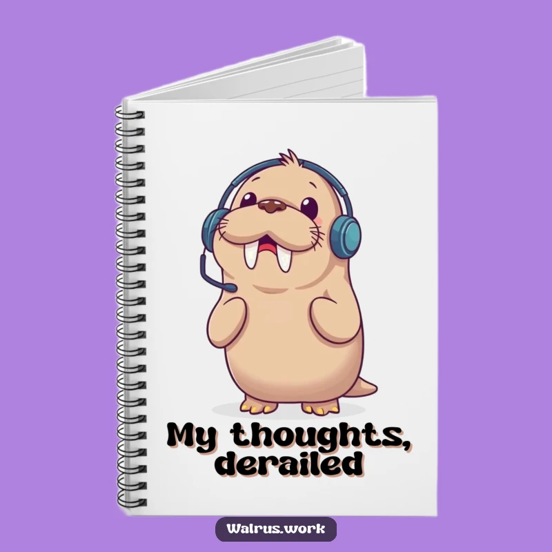 Funny Walrus Headset Notebook: Surprise Call Journal, Perfect for Notes & Giggles