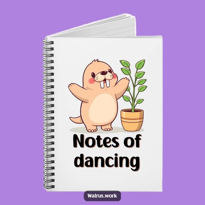 Funny Kawaii Walrus Dance Notebook - Jot Down Your Happy Moments Hilariously!