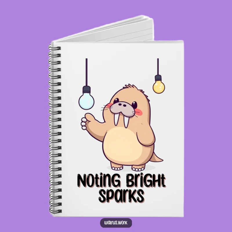 Funny Kawaii Walrus Lightbulb Notebook - Jot Down Your Best Ideas Hilariously!