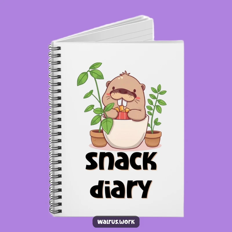 Funny Walrus Snack Hoarder Notebook: Jot Down Secrets with Giggles, Gift