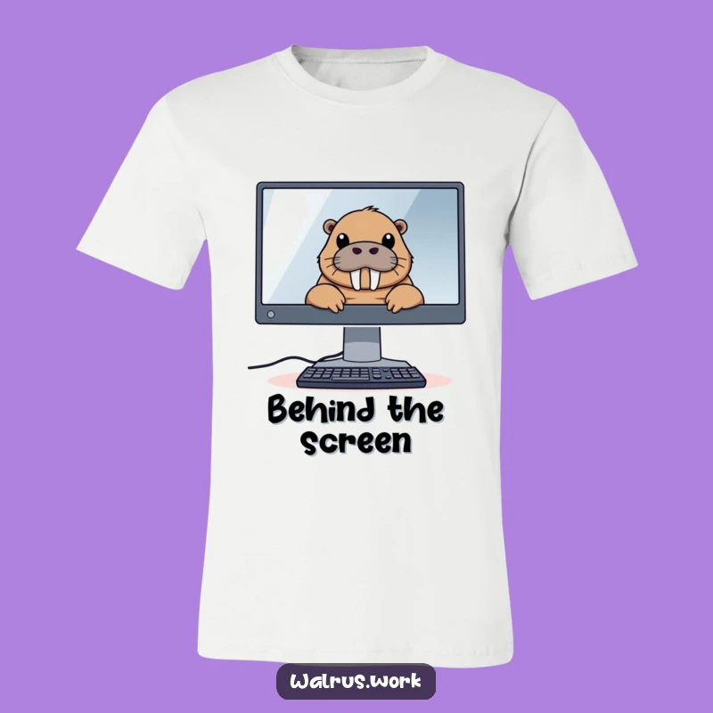 Funny IT Walrus T-Shirt: Monitor Peek, The Ultimate Funny Gift