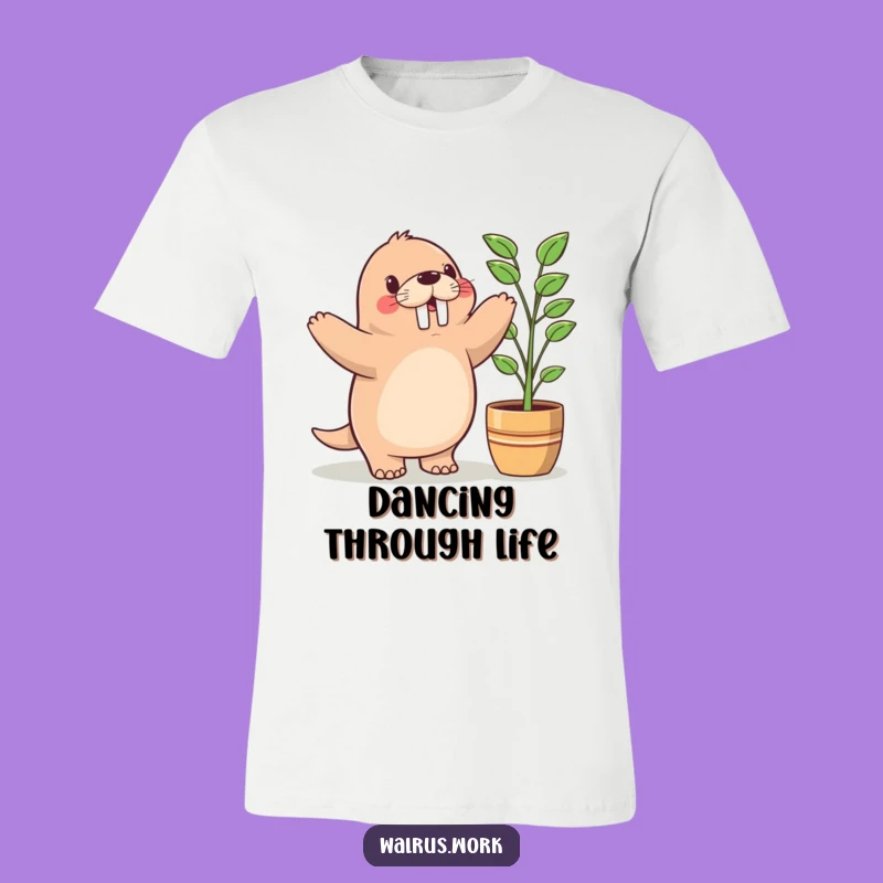 Funny Kawaii Walrus Happy Dance T-Shirt - Groove Hilariously!