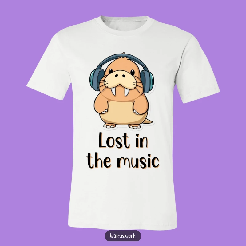 Funny Walrus DJ T-Shirt: Comical Headphones Expression, Perfect Music Gift
