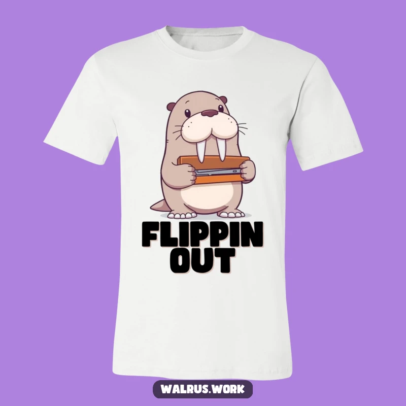 Funny Walrus Stapler T-Shirt: Big Tools, Small Flippers, Great Gift!