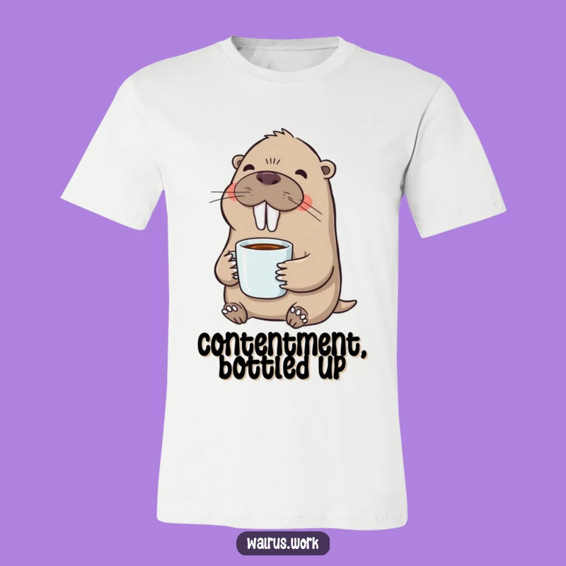 Funny Walrus T-Shirt: Happy Coffee Lover Design, The Ultimate Comfy Gift Tee