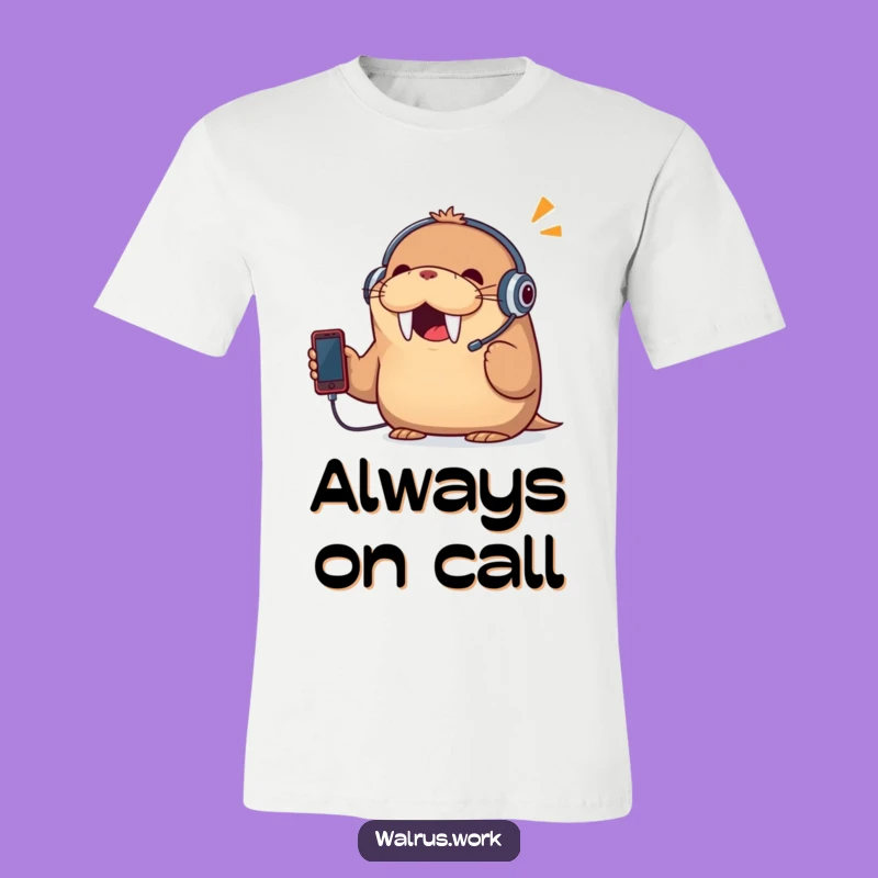 Funny Walrus Talker T-Shirt: Hilarious Headset Humor Tee!