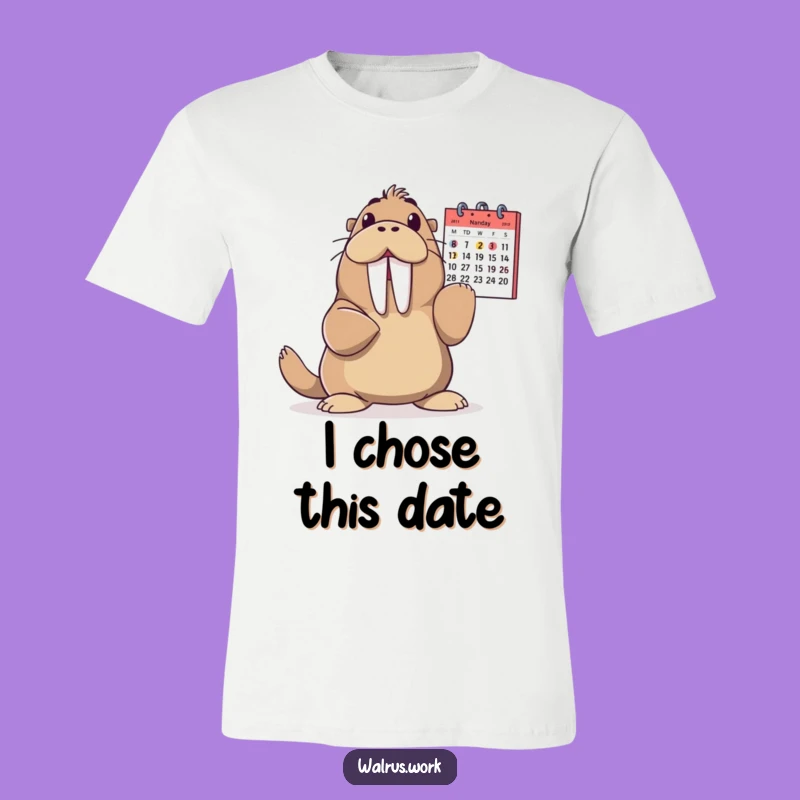 Funny Walrus T-Shirt: Dramatic Calendar Pointer, Hilarious Gift Apparel