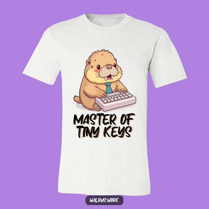 Funny Walrus T-Shirt: Tiny Keyboard Canine Comedy Gift for Busy Bees