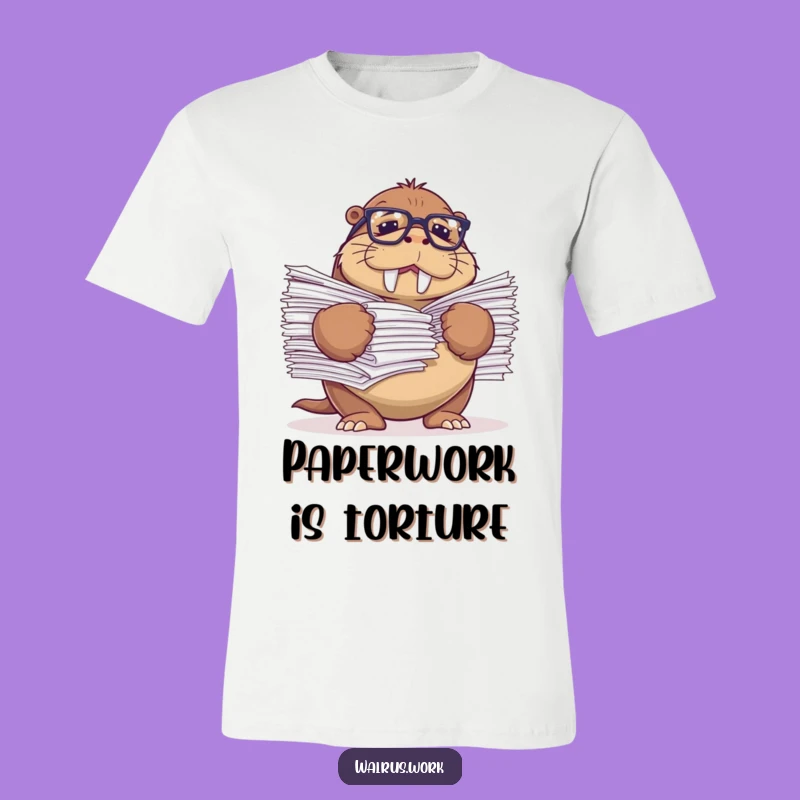 Funny Struggling Walrus T-Shirt - Reading Glasses Apparel Gift