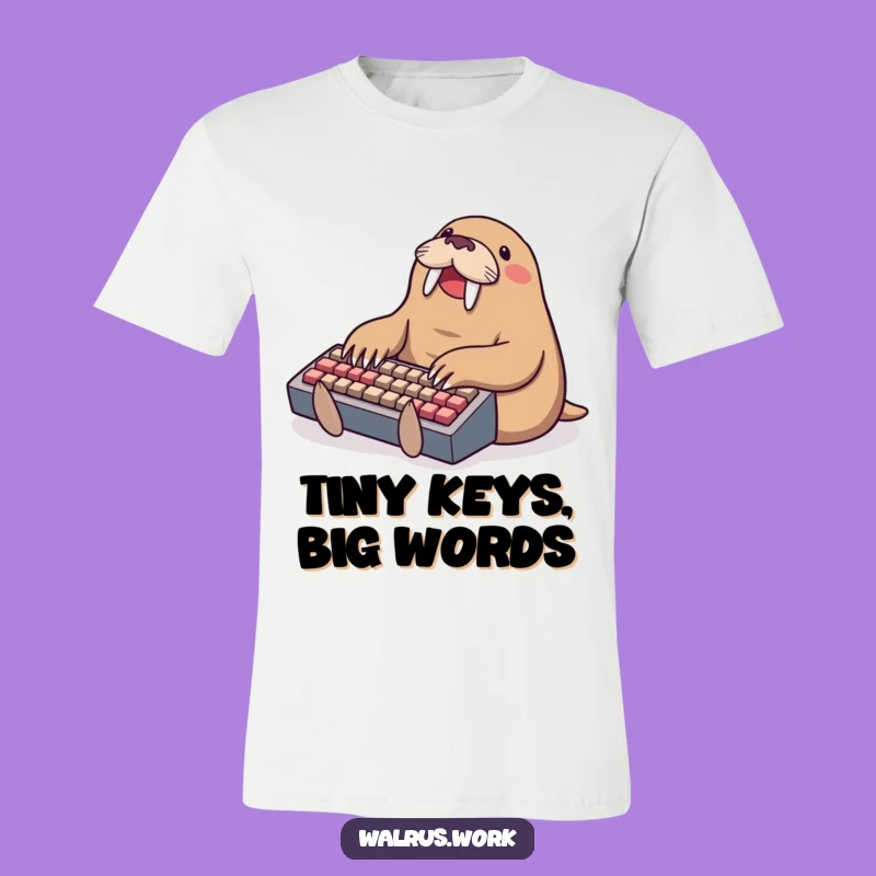 Funny Typing Walrus T-Shirt - Hilarious Keyboard Warrior Tee