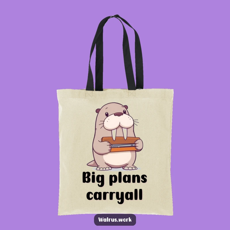 Funny Walrus Stapler Tote Bag: Carry Your Laughs, Great Gift!