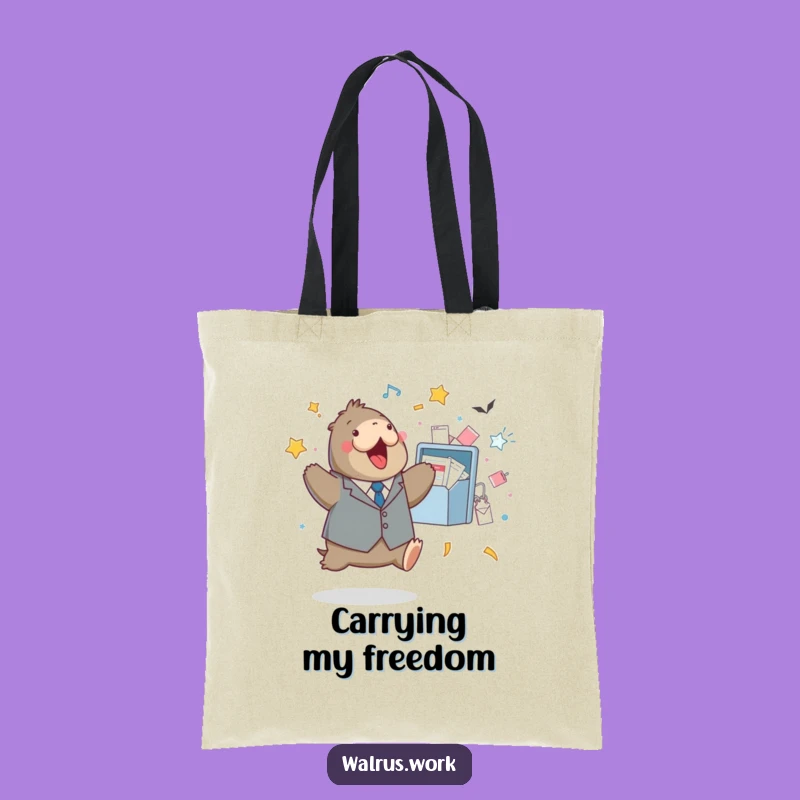 Funny Walrus Task Master Tote, Inbox Zero Hero Bag, Ideal Funny Gift