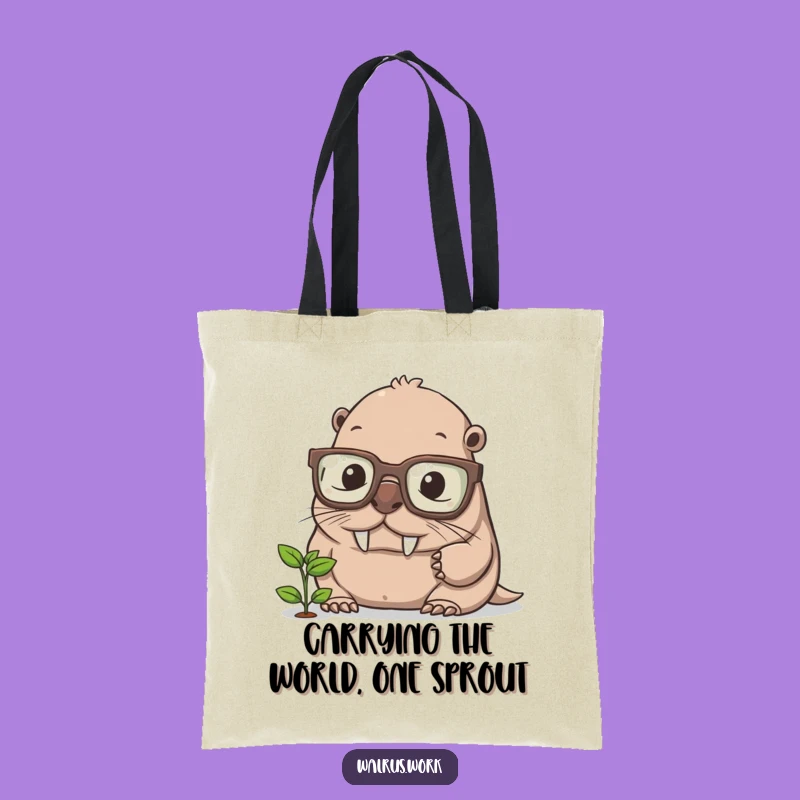 Funny Walrus Gardener Tote Bag - Hilarious Accessory for Book Lovers