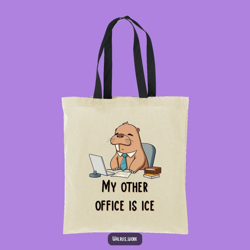 Funny Sleepy Walrus Tie Tote Bag: Hilarious Office Carry-All for Tired Souls