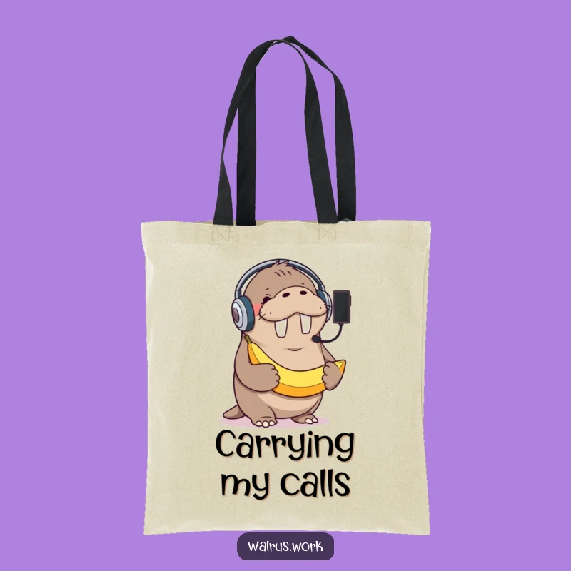 Funny Walrus Banana Phone Tote: Carry Your Calls (and Snacks) in Style