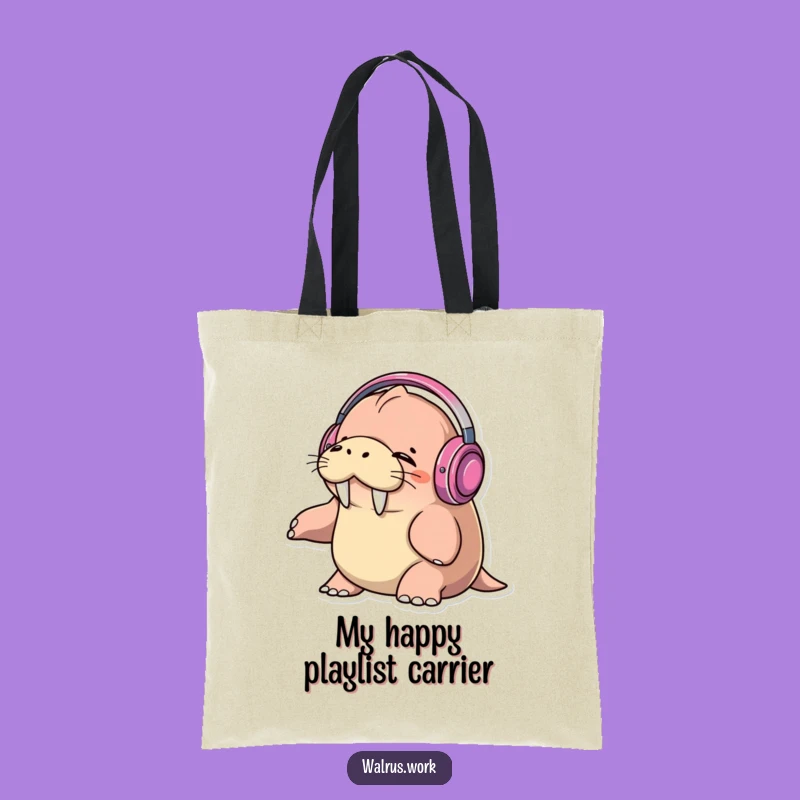 Funny Walrus DJ Tote Bag: Hilarious Music Lover Carryall, Cool Gift