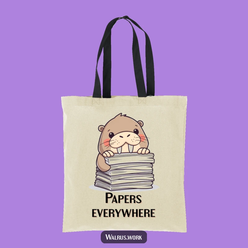 Funny Walrus Paper Tote Bag: Carry Your Load with Hilarious Style
