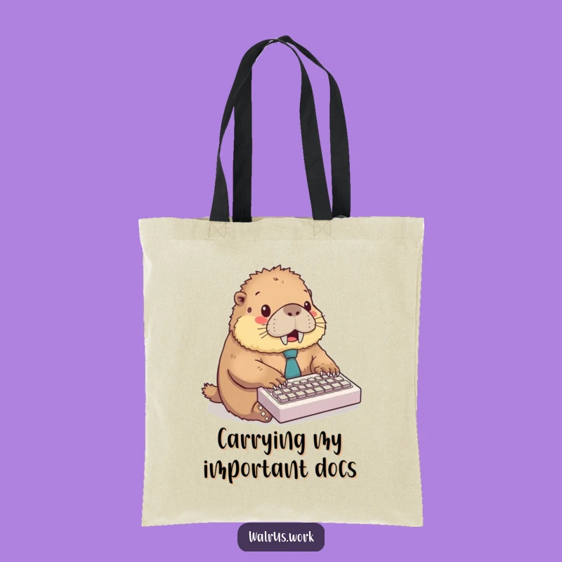 Funny Walrus Tote Bag: Carry Your Work & Wit Gift for Professionals