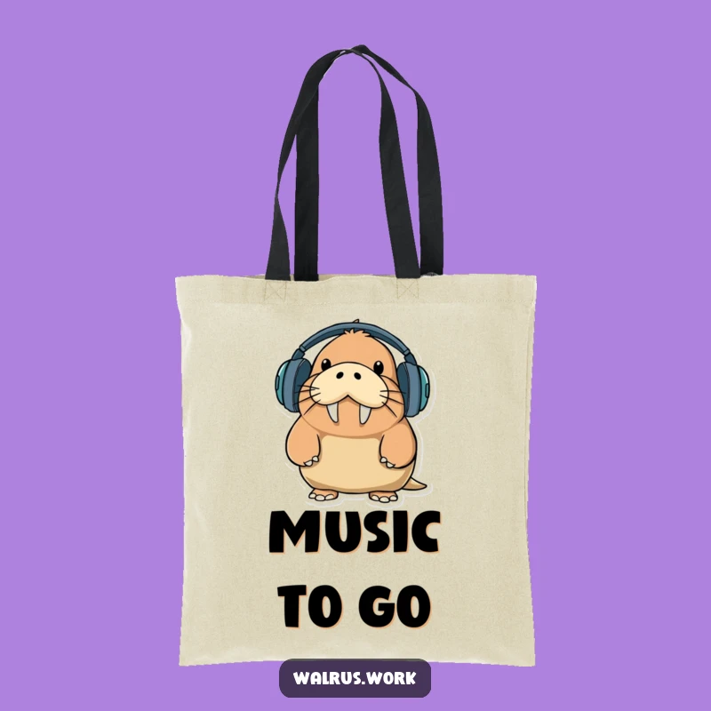 Funny Walrus DJ Tote Bag: Carry Your Tunes and Comedy, Eco-Friendly Gift