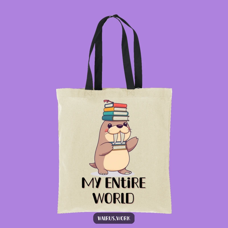 Funny Walrus Supply Bag, Hilarious Office Balance Tote, Ideal Funny Gift