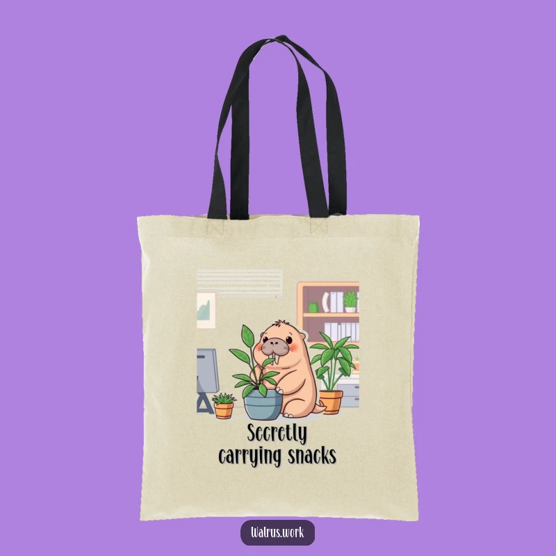 Funny Office Walrus Tote Bag - Carry Your Calm With Style